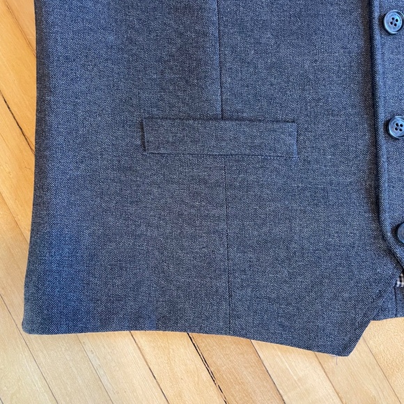 JOSEPH ABBOUD NWOT Woven Stretch Button Front Vest Waistcoat Preppy Academia - Picture 2 of 11